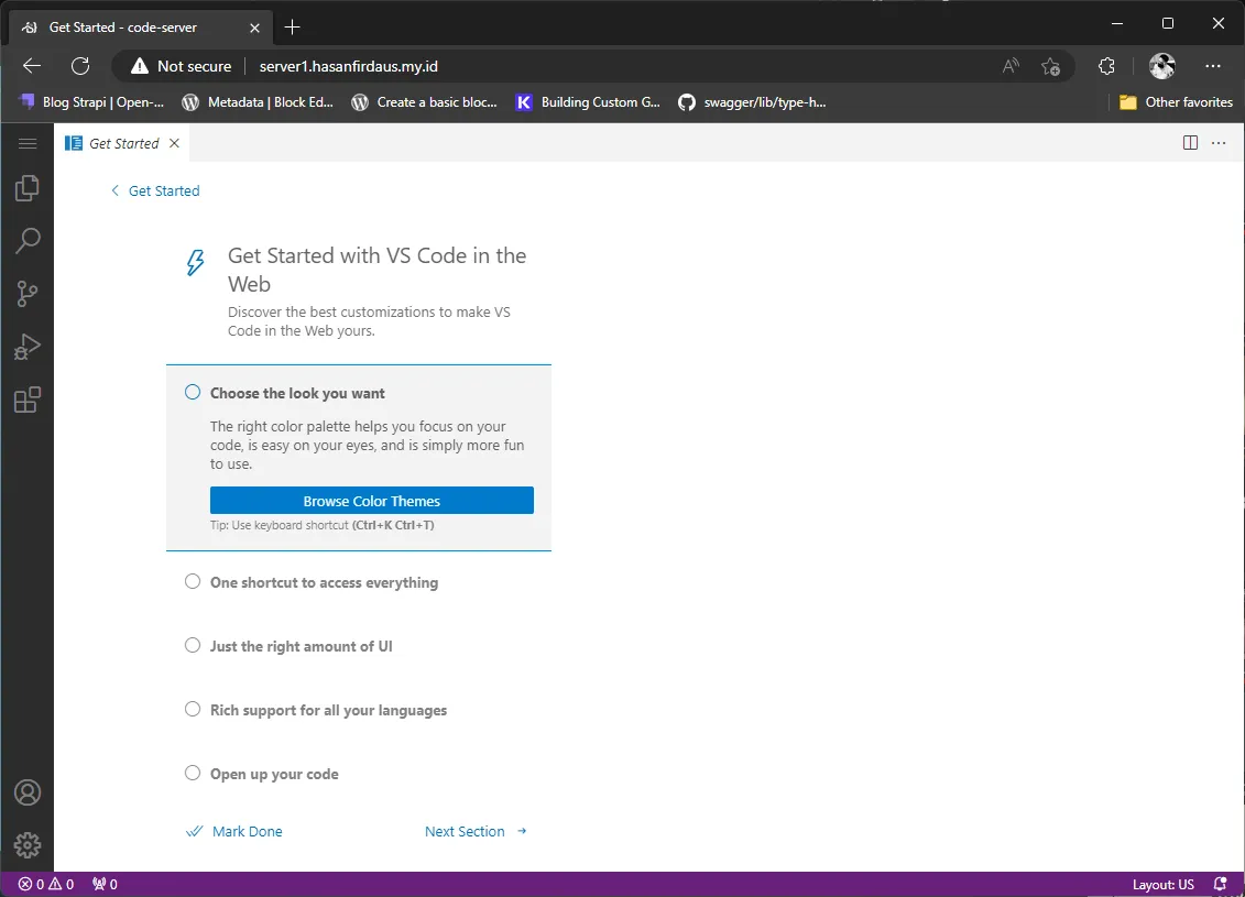 Halaman utama code-server